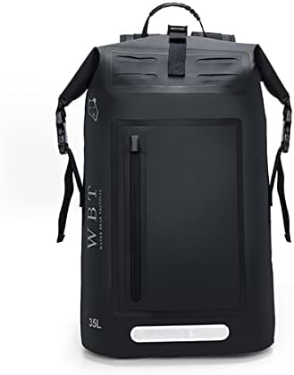 Water Bear Tactical Waterproof Backpack: Black 35L Rugged Roll-Top Closure with Waterproof Zipper front pocket and Cushioned Padded Back.(New Version) laptop sleeve inside
