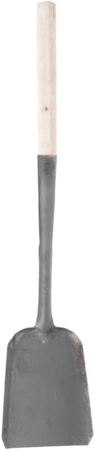 Ash Shovel Kitchen Stove Shovel Fireplace Shovel Fireplace Scoop Coal Shovel Ash Cleaning Shovel Iron Gardening Shovel with Wood Long Handle for Indoor Outdoor