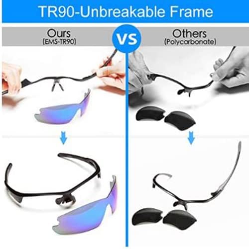 Outdoor Sports Polarized wrap around Cycling Sunglasses for Men & Women TR90 Frame UV Protection for fishing