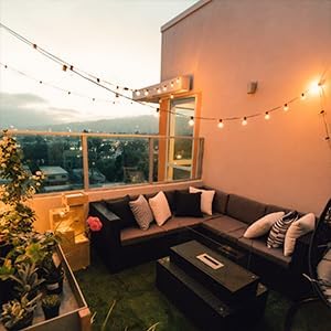 Lightdot 150FT Outdoor String Lights, LED Bistro String Lights with Shatterproof ST38 Bulbs, 2700K Dimmable, Waterproof Hanging Lights for Porch, Party, Garden, Backyard, Balcony - ETL Listed