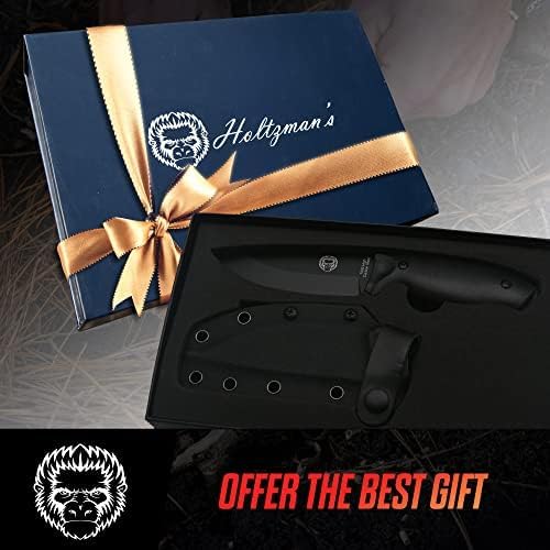 Holtzman's Gorilla Survival Naked Bloodline Full Tang Fixed Blade Survival Knife with Kydex Sheath - Durable and Versatile for Bushcraft, Camping, and Hiking