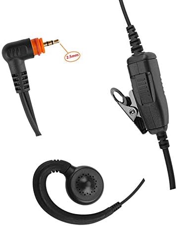Translucent Acoustic Tube Earpiece PTT/Mic Compatible with Motorola Walkie Talkie (Compatible with SL300-C Style)