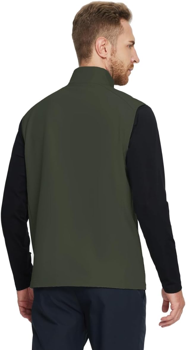 Rouen Mens Vests Outerwear Performance Lightweight Sleeveless Jacket Windproof Softshell Vests Sports Golf Vest for Men