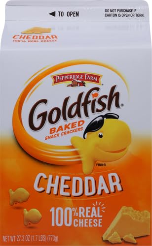Goldfish Cheddar Cheese Crackers, 27.3 oz Carton (Pack of 4)