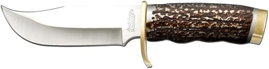 Uncle Henry 171UH Next Gen Pro Hunter 9.8in Fixed Blade Knife with High Carbon S.S. Blade, Staglon Handle, Sharpening Stone, and Leather Belt Sheath for Hunting, EDC, Survival, Camping, and Outdoors