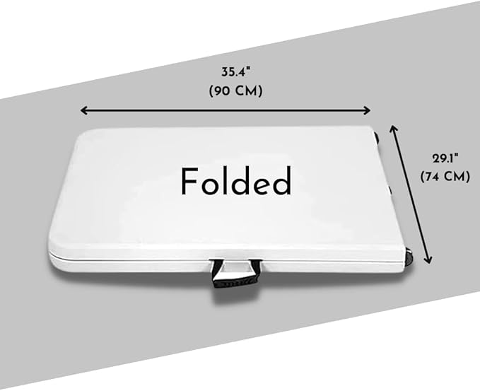 6ft Plastic Folding Table, Fold-in-Half Portable Utility Table Heavy Duty Portable w/Handle, for Indoor Outdoor,Picnic, Party, & Camping (White, 6ft)