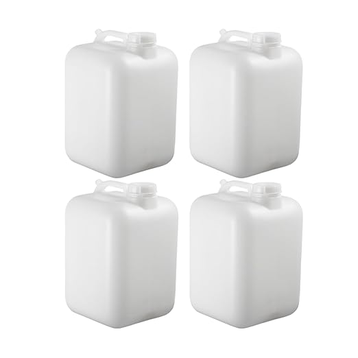 FastRack 5 Gallon Water Jug (Pack of 4) | BPA-Free, Food-Grade, and Leak-Proof | White Water Container | Ideal for Brewing, Fermentation, or Storage