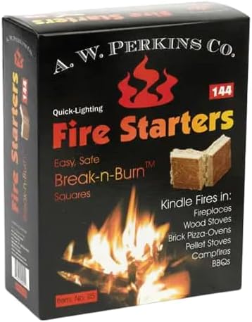 AW Perkins Break-N-Burn Easy Fire Starter Squares - 144 Squares