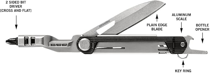 Gerber Gear Armbar Slim Drive Pocket Knife EDC Multitool with Screwdriver, Bottle Opener, Onyx