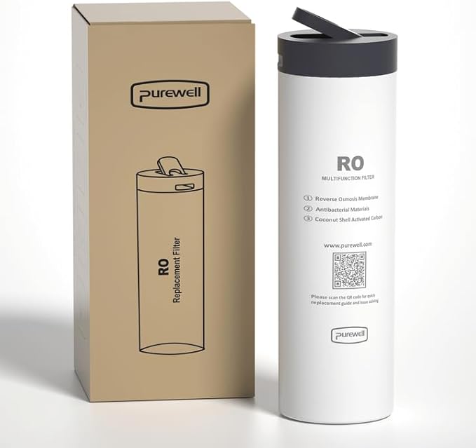 Purewell® K8680 RO Water Purifier System,Replacement RO Filter Cartridge,5-Stage Portable Water Filtration,Survival Gear Purification for Drinking,Team Camping,Travel