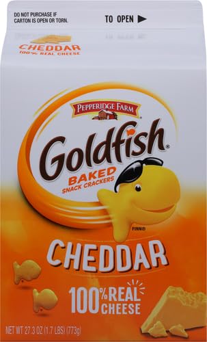 Goldfish Cheddar Cheese Crackers, 27.3 oz Carton (Pack of 4)