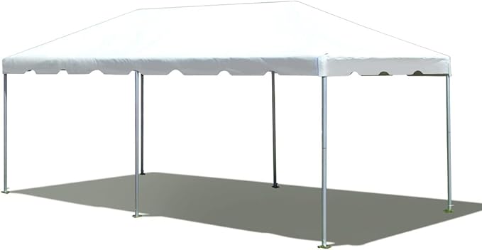 Party Tents Direct 10'x20' Weekender West Coast Tent Frame Party Tent (White) PVC Top with Storage Bag - Tents for Parties, Weddings, Birthdays, Banquets, Fiestas, Workshop, Outdoor Event