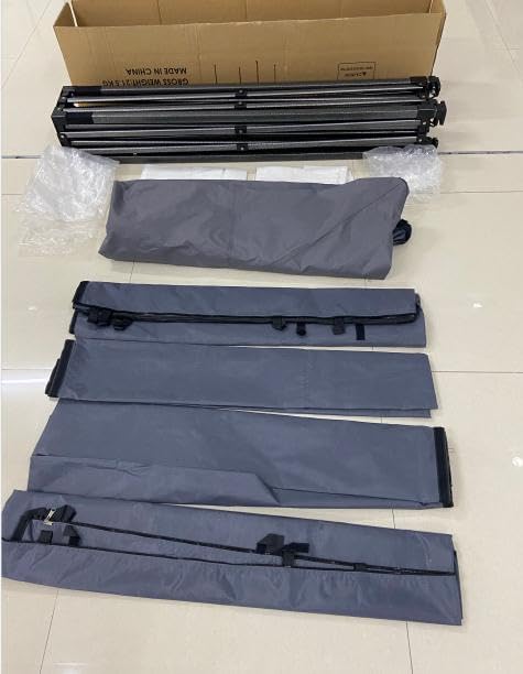 COBIZI 10x15 Pop Up Canopy Without Sidewall,Heavy Duty Canopy UPF 50+ All Season Wind Waterproof Commercial Outdoor Wedding Party Tents for Parties Gazebo with Carry Bag(10 x 15 ft Gray)