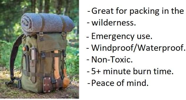 -Fire Starter Plugs (28) Waterproof,Windproof Fire Starters with 5+ Minute Burn for Emergencies,Campfires,Hiking,Fire Place,Bushcraft, Bugout Bags - Made in The USA