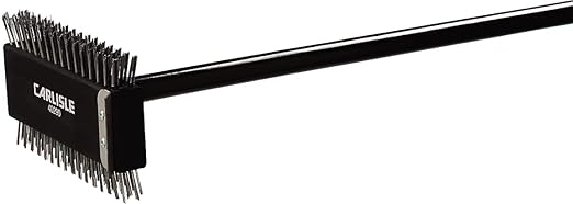 SPARTA 4029000 Stainless Steel Grill Brush, Grill Scraper With Metal Bristles, 30.5 Inches, Black