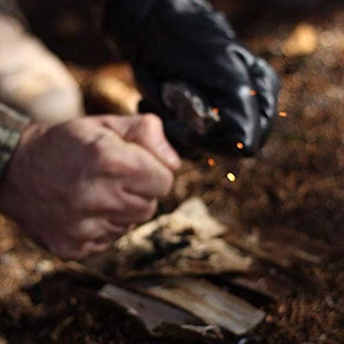 Flint and a Steel Striker Made from Carbon Steel Traditional Hand Forged Fire Starter Comes with English Flint Stone and Emergency Tinder Jute Carry Bag