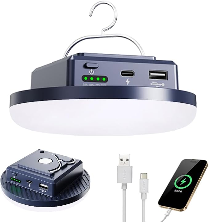 Outdoor Camping Light, LED Rechargeable Light, Rechargeable Portable Lantern, Suitable for Camping, Hiking and fishing-10000mAh