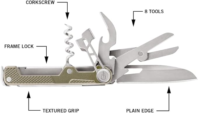 Gerber Gear Armbar Cork Pocket Knife EDC Multitool with Blade, Pry Bar, and Hammer for Camping, Gold