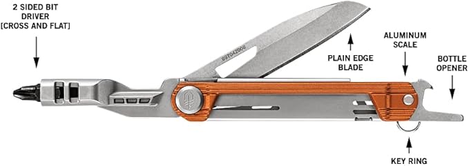 Gerber Gear Armbar Slim Drive Pocket Knife EDC Multitool with Screwdriver, Bottle Opener, Burnt Orange