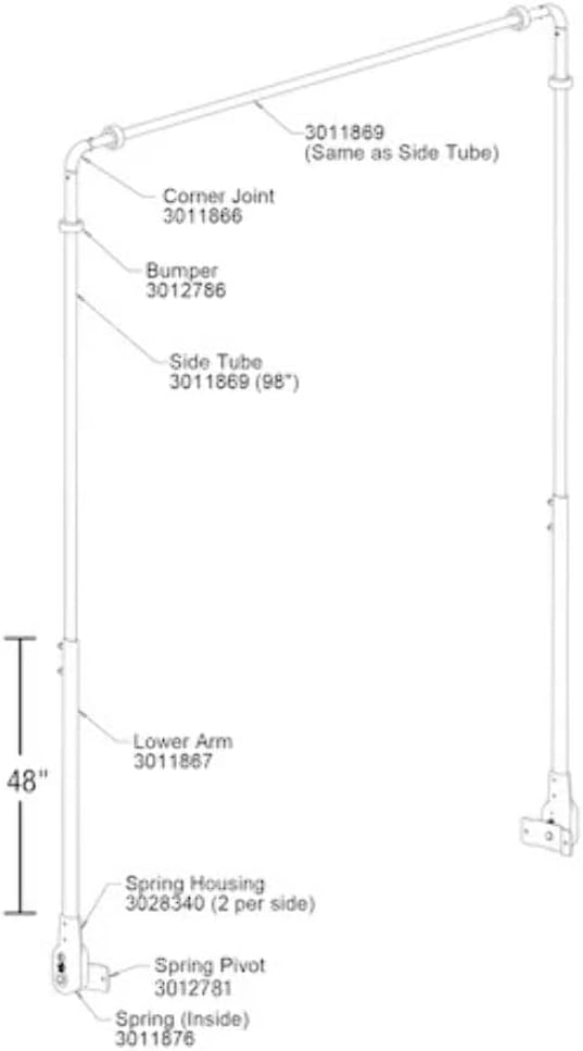 Buyers Products 3016666 Aluminum Tarp Tension Bow Kit, Telecopes for 8 FT to 19 FT Dump Bodies, Tarp Joints Sold Separately, Prevents Tarp from Flapping in Transit, Dump Body Accessories