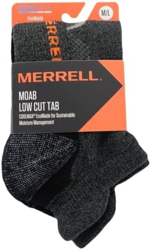 Merrell unisex-adult Men's and Women's Moab Hiking Mid Cushion Socks - Moisture Wicking & Arch Support