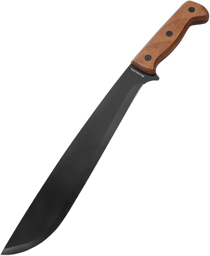 Full Tang Machete bushcraft machete with Sheath 12.4 Inch wood handle for Yard Work Controlled Chopping & Cutting, Gardening,Camping and Bushcraft