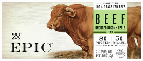 Epic Beef Apple Bacon Bars, Whole30, Paleo Friendly, 12 ct