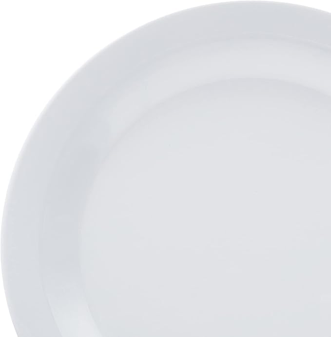 Amazon Basics Melamine (Plastic) Plate, 6 Piece Set, 10.5 in, White (Previously AmazonCommercial brand)