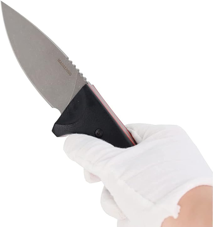 MASALONG Kni220 Survival Straight knife blade vg10 tactical fixed blade knife with sheath For camping hunting army (white)