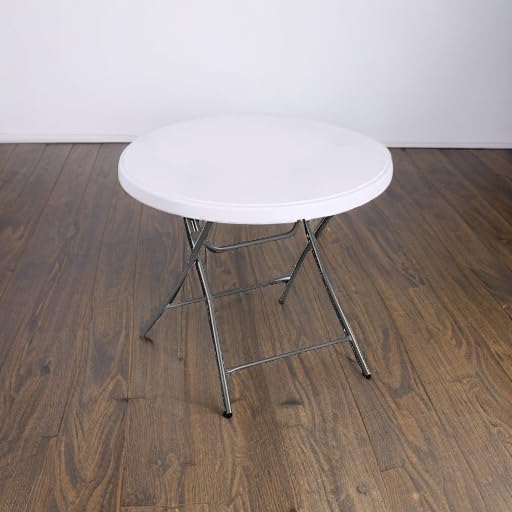 SUPER DEAL 32in Cocktail Table, Indoor Outdoor Portable High Top Table, Plastic Round Bar Height Folding Table for Party Wedding Event, White