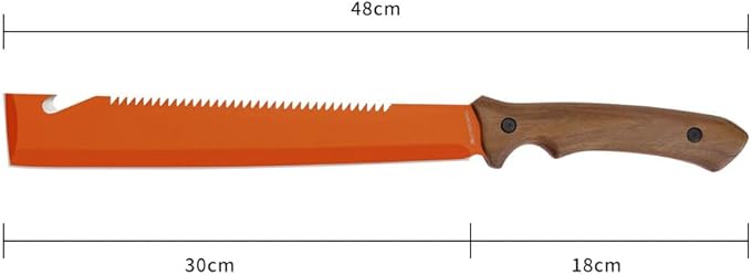Machete for Cutting Trees Heavy Duty with Saw 19" Survival Knife Serrated Blade - Full Tang Machetes with Rope Cutter for Bushcraft Outdoor Hunting Garden Cutting Trees and Yard Work Orange