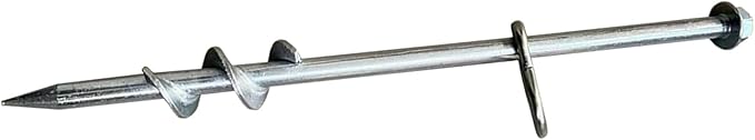 Ground Anchors Screw in 6 Pack-12 Inch Heavy Duty Galvanized Hex Head Tent Stakes Kit for Swing and Trampoline Set High Wind Solid Metal Dog Tie Out Stake