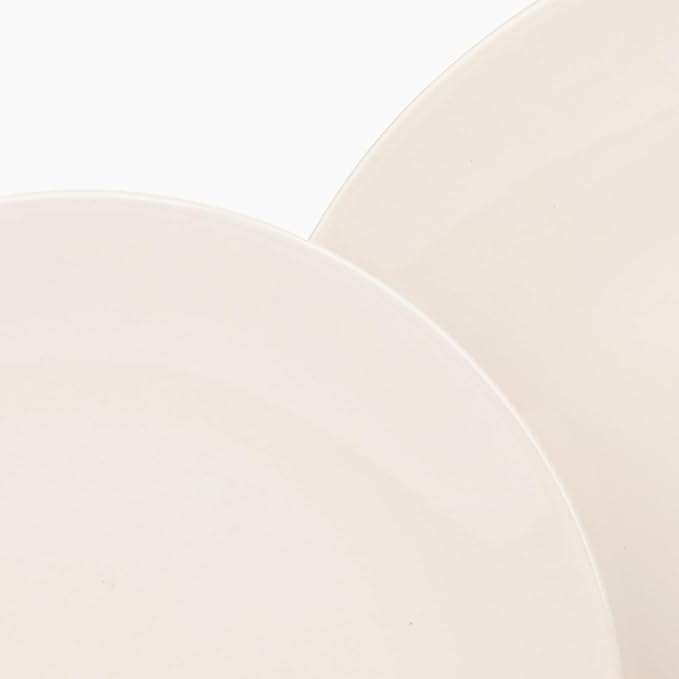 Larder & Vine Ceramic Stoneware Dinnerware 16-Piece Set, 4 Place Settings (White)