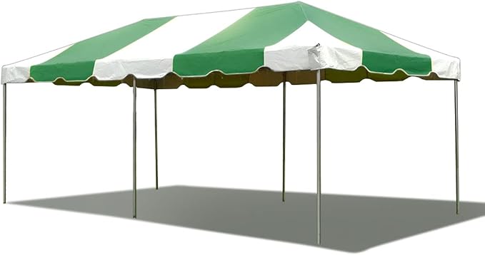 Party Tents Direct 10'x20' Weekender West Coast Tent Frame Party Tent (Green/White) PVC Top with Storage Bag - Tents for Parties, Weddings, Birthdays, Banquets, Fiestas, Workshop, Outdoor Event