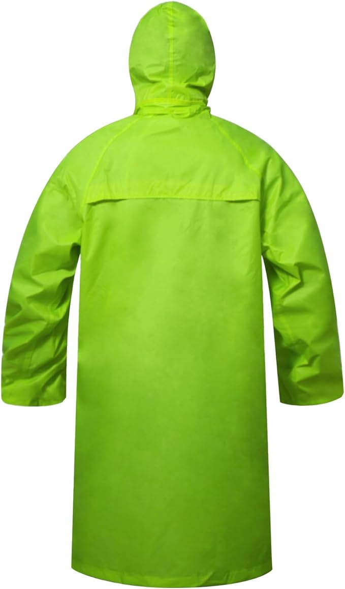 RainRider Raincoat for Men Waterproof Long Rain Jacket with Stowable Hood Lightweight Rain Gear Poncho for Unisex