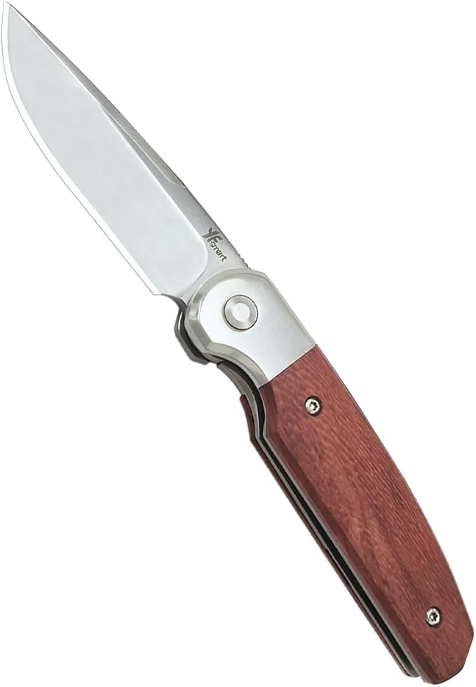 Small Folding Pocket Knife for Gift– Drop-Point Blade, Sturdy Wooden Handle with Non-Slip Grip, Deep Carry Pocket Clip – Ideal for Camping, Hunting, Hiking & EDC, Gift for Men,Women