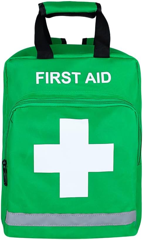 Red Emergency Bag First Aid Backpack Empty Medical First Aid Treatment First Responder Trauma Bags for Camping Cycling Outings Daycare (Green)