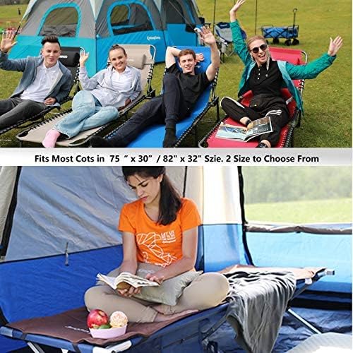 KingCamp Cot Mattress, Portable Lightweight Camping Sleeping Mat Soft Comfortable Non-Slip Cot Pad for Camp Cot, RV Bunk & Twin Beds