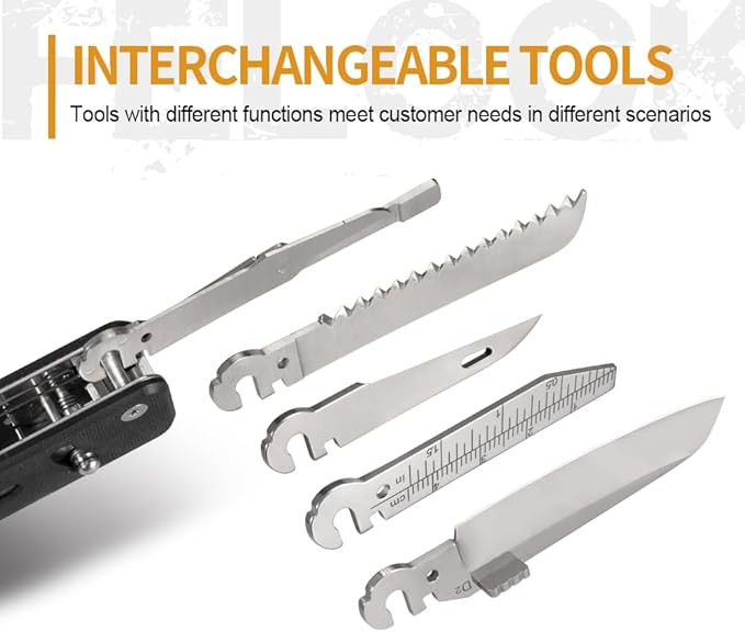 ROXON S503G 9 in 1 Mini Multi Tool EDC Pocket Knife Multitool with G10 Handle,Scissors,Screwdriver,Threader,Awl, Flat Screwdriver,Ruler,Tweezers for Outdoors Fishing Camping,Gifts for Men