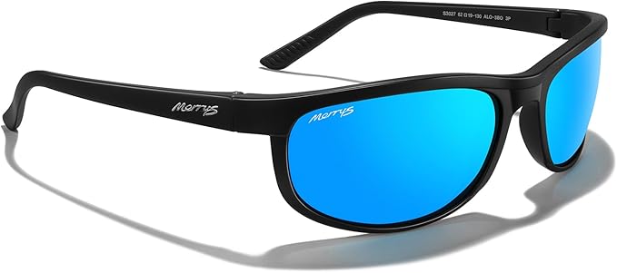 MERRY'S Wrap Around Sport Polarized Sunglasses for Men Women Driving Fishing Cycling Running UV400 Protection S3027