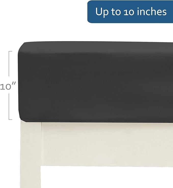 Cot Sheet 31" x 75"(2 Pack), Cot Fitted Sheet Ultra Soft and Breathable Snug Fit for Narrow Twin Mattress/Camp Bunk Beds/RVs Bunk/Guest Beds/Army Cots/Trifold Mattress Grey and Black, Sheet Only