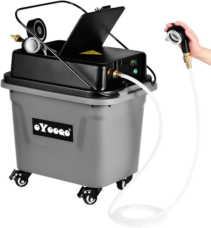 Multi Functional Cleaning Equipment 10-Gallon Water Tank: Outdoor Portable Shower, Car Washing, Pet Bathing,Watering Flowers- with Battery Display,Wheels, Handles, Storage Box