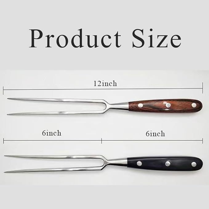 Better-Love Chef pro Stainless Steel Carving Fork Barbecue Fork BBQ Tools Meat Forks 12 Inch,Suitable for kitchen, BBQ(12 inch) (black)