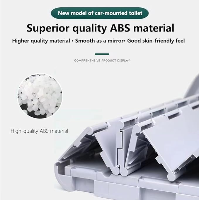 Portable Foldable Camping Toilet for Home, Car, and Camping (Model B) Including 5 Heavy-duty Garbage Bags and 1 Foldable Organizer Bag