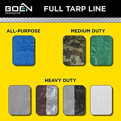 Heavy Duty Tarp Waterproof Large Cover | Camo, 10' x 12' 6 Mil Thick | Rip Proof Tarps | Thick Weave Material, UV Resistant Great for Tarpaulin Canopy Tent, Boat, RV or Pool Cover