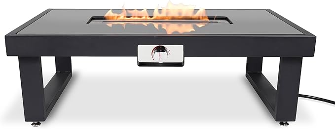 Outland Living Nelson Coffee Fire Pit Table - 45" Outdoor Propane Fire Table, Tempered Glass Top & Powder-Coated Steel Frame