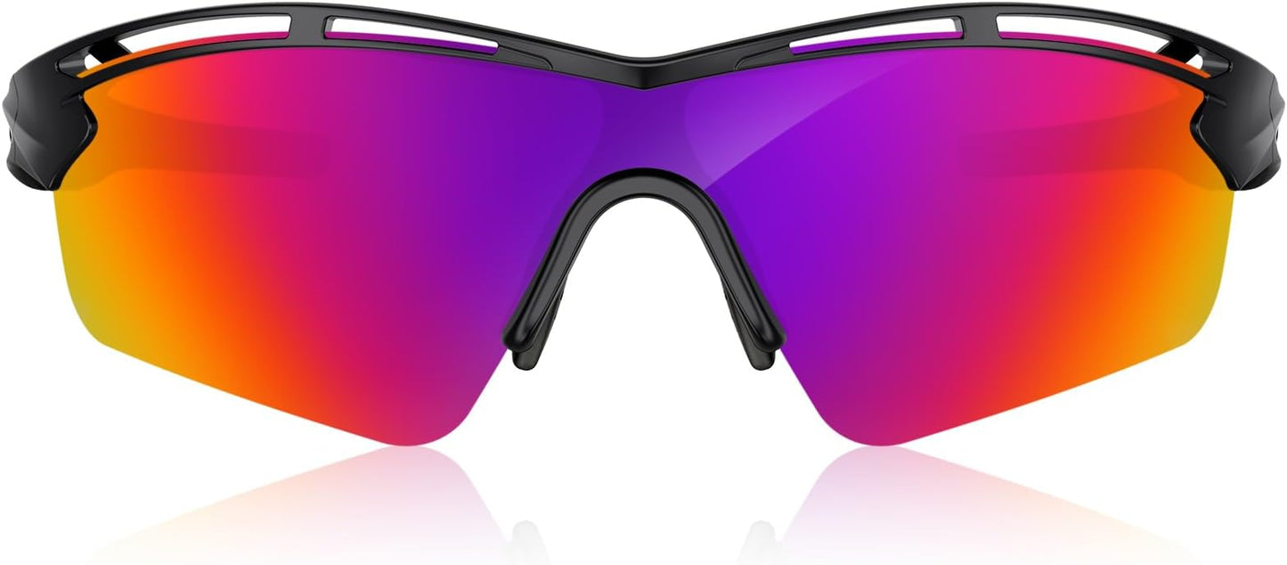 Rosemal Sports Sunglasses Polarized Cycling Sunglasses Running Driving Fishing Hiking for Men Women UV400 TAC TR90
