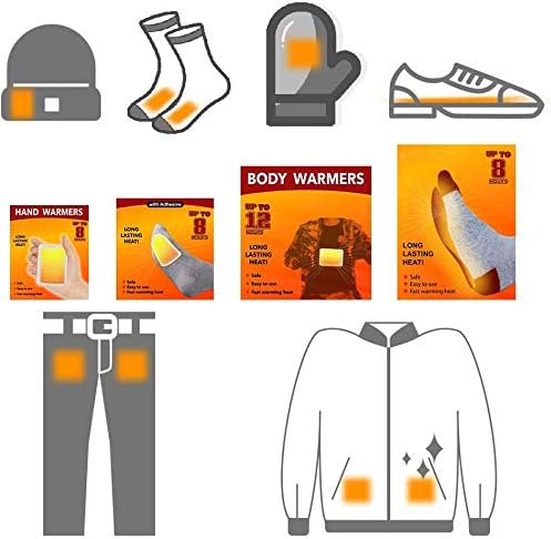 MR.ICE 7/14/20/40 Packs Body Warmers Large Pads for Women Men Kids, with Adhesive Backing Gives 12 Hours Warm (5.1" x 3.7"), Big Heat Sticker for Camping Hiking
