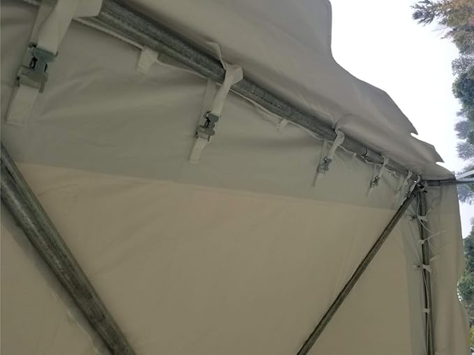 Party Tents Direct 10x10 Heavy-Duty Waterproof Canopy Tent - Steel Frame Outdoor Gazebo for Weddings, Parties & Camping - White Vinyl Cover