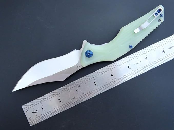 Eafengrow EF924 Folding Knife D2 Steel Blade + G10 Handle camping Knife Outdoor EDC TOOL (Jade)